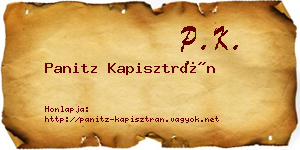 Panitz Kapisztrán névjegykártya
